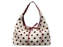 Bolsa AQUAFORGE Tote Grande com Laço, Estampa de Bolinhas, Versátil para Trabalho, Viagens e Uso Diário