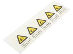 Conjunto De 5 Etiquetas Adesivas De Segurança Amarelas Para As Mãos.