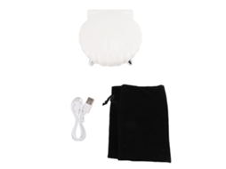 Reprodutor De Música Com Ondas Wireless Shell Com Luz Led Noturna E Alto-falante Bluetooth Branco