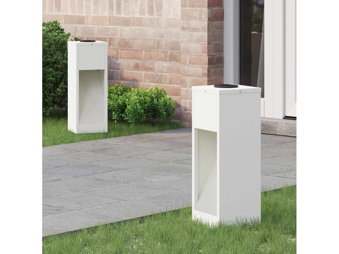 Vidaxl Luz Solar Led De Caminho 2 Unid. Branco Quente 18 X 18 X 50 Cm