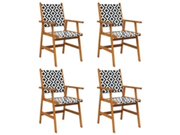 Cadeiras de Jardim 4 Pcs Madeira de Acácia Maciça MAISON EXCLUSIVE