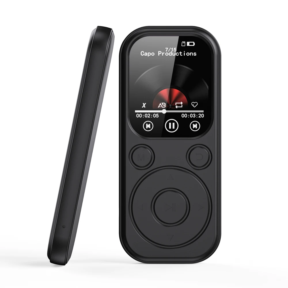 (preto) Leitor De Mp3 Ultrafino De 1,8 Polegadas, Bluetooth 5.4, Gravador Portátil, Compatível Com Rádio Fm.