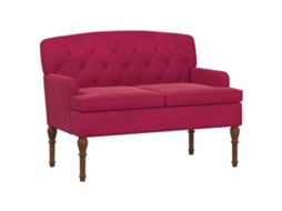 Conjunto 1 Pernas Torneadas Vidaxl Vermelho Veludo (111 X 65 X 79 Cm)