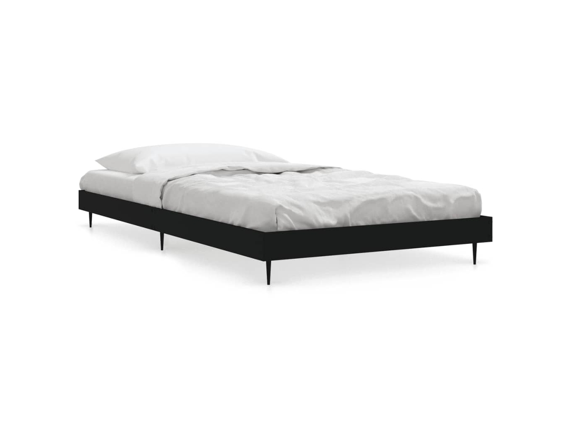 Bed Frame, Bed Frames Vidaxl Preto Madeira Processada (90 X 200 Cm)