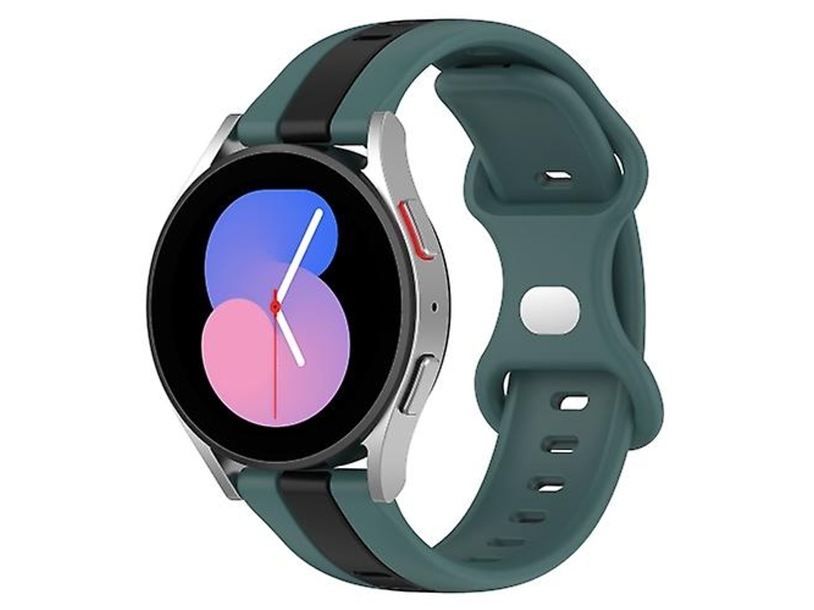 Pulseira De Relógio Lurelia Para Garmin Forerunner 645 Music 20 Mm Borboleta Buckle Em Silicone Bicolor Verde Preto