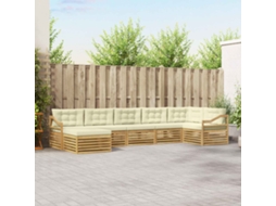 Vidaxl Conjunto De Sofás Para Exterior 7 Unid. Branco E Creme
