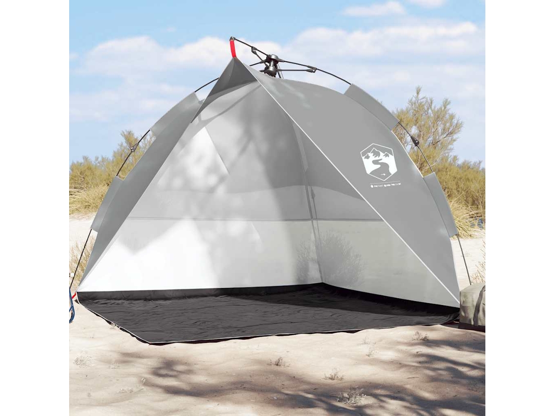 Vidaxl Tenda Praia Libertação Rápida Impermeável Cinzento