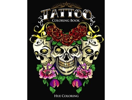 Livro Tattoo Coloring Book de Hue Coloring (Inglês)