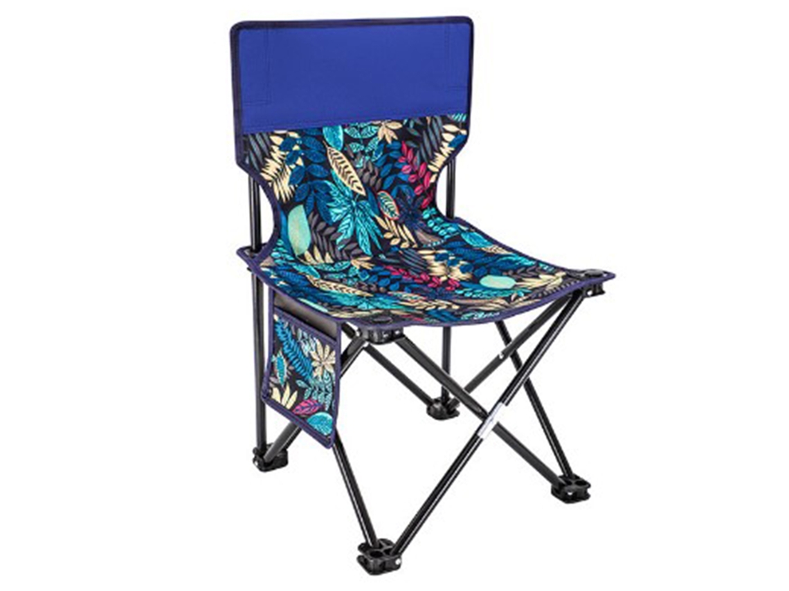 Cadeira de Camping Dobrável Portátil, Tecido Oxford, Cor Azul, para Praia, Piquenique AQUAFORGE