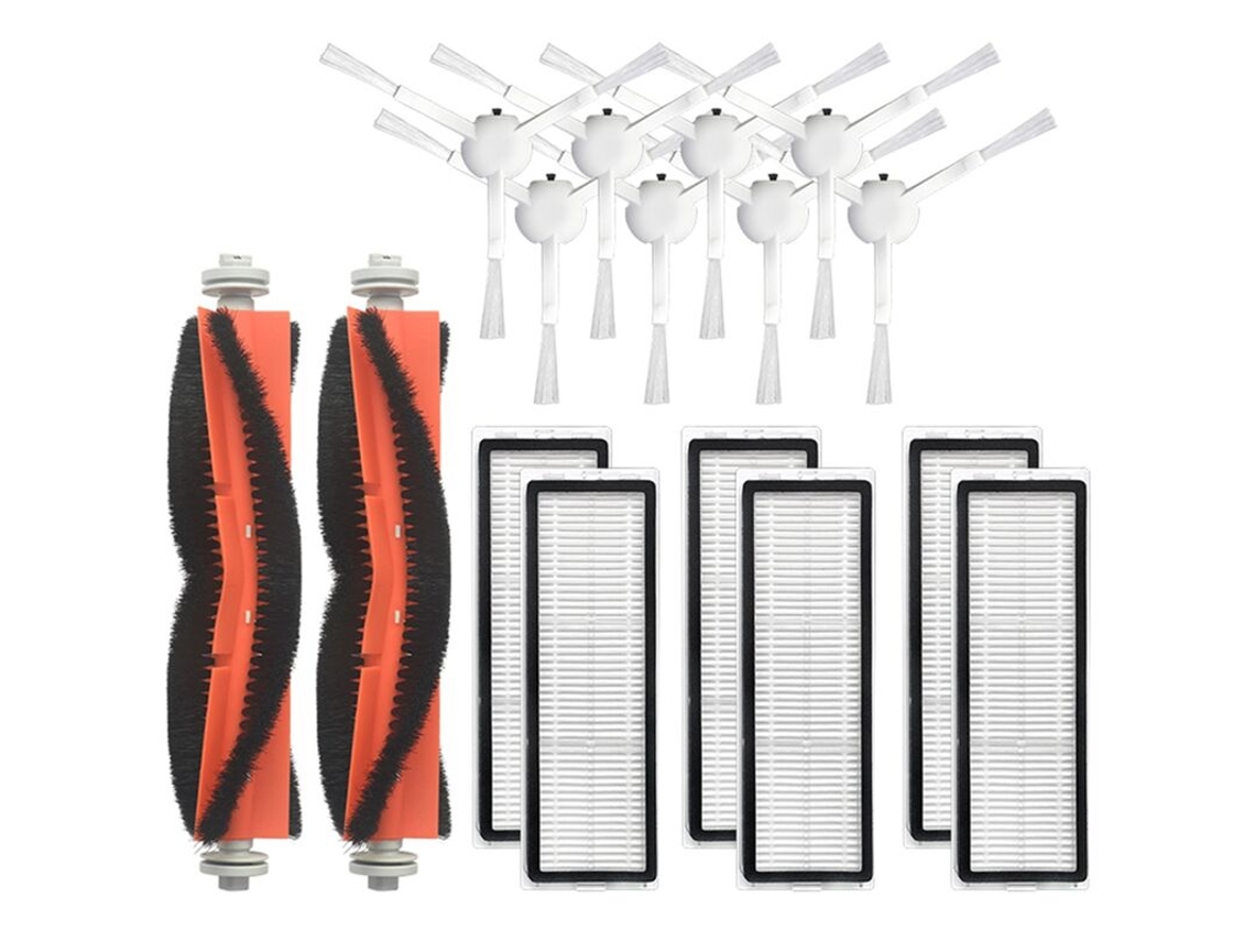 Conjunto de 16 Peças para Aspirador Robô Multifuncional B101cn com Função Esfregão: Escova Lateral Principal e Filtro Hepa BRILVIBERA