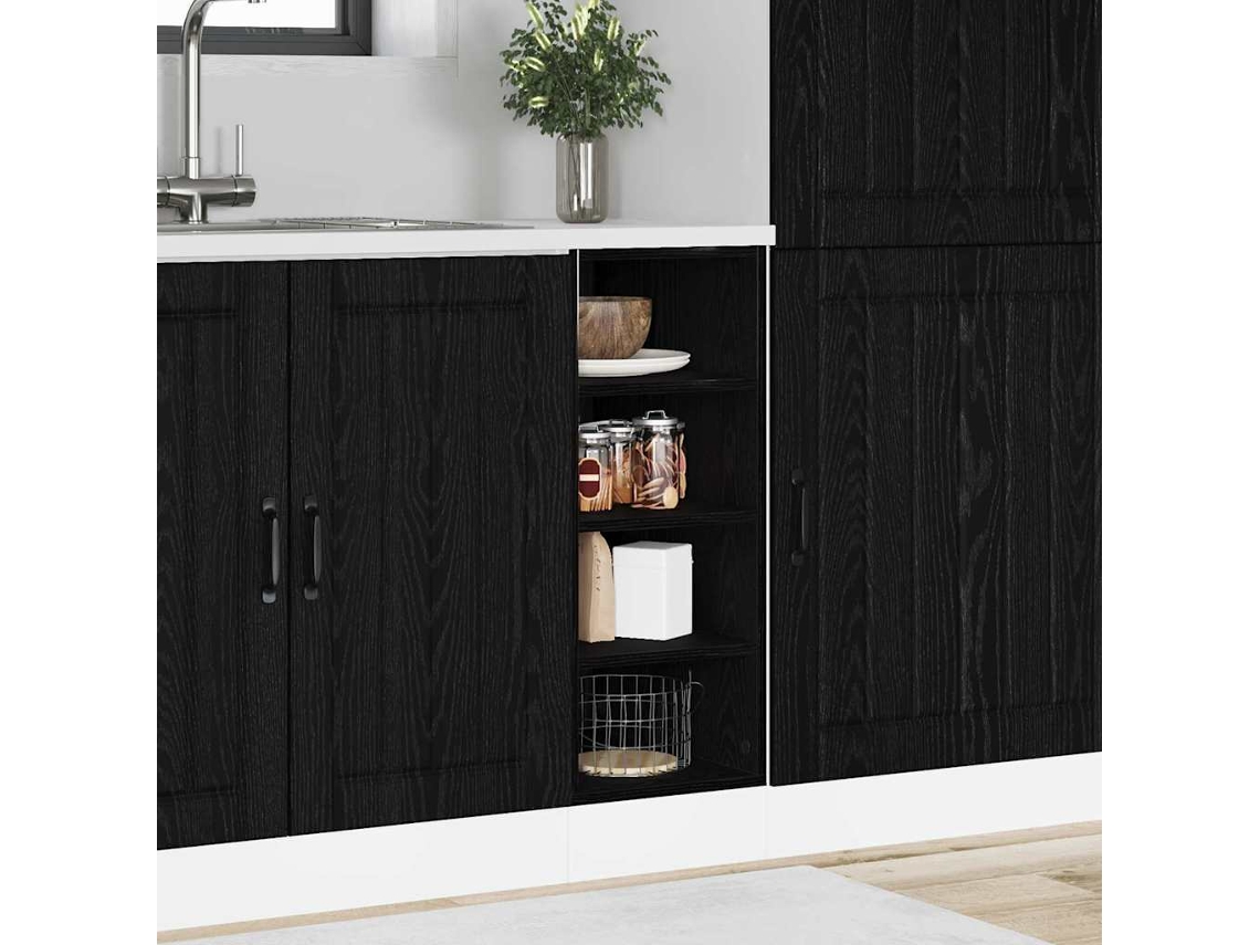 Vidaxl Armário Base De Cozinha Carvalho Preto 30 X 44,5 X 81,5 Cm