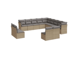 Garden Sofa Set, Garden Sofa Sets Vidaxl Bege Rattan / Vime (n/a)