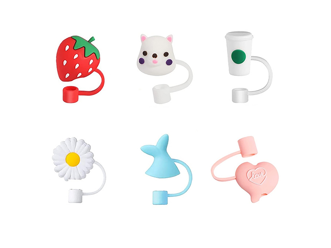 Tampas de Canudo de Silicone LAXISCREED 6pcs