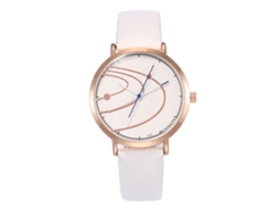 Reloj Analógico De Cuarzo De Moda Para Hombre Y Mujer Pulsera De Cuero Pu Ocio (blanco)