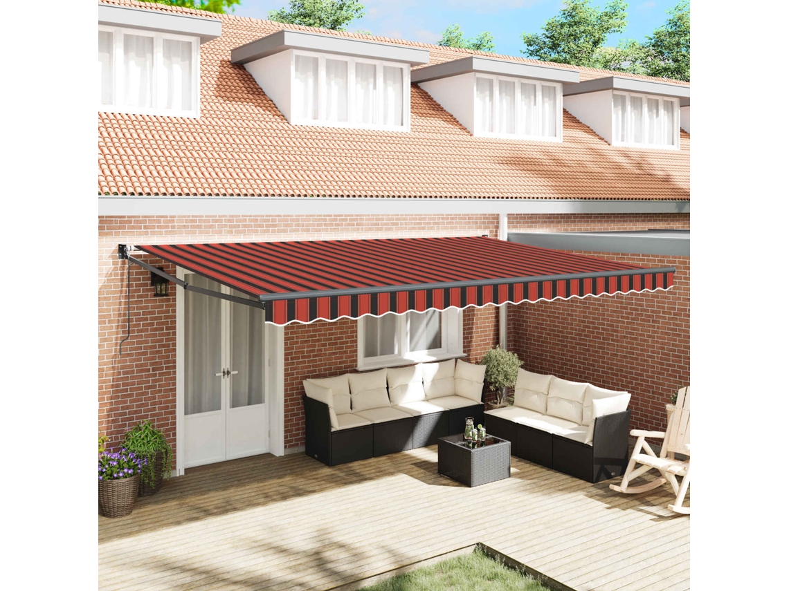 Vidaxl Toldo Retrátil Laranja E Marrom 500 X 300 X 165 Cm