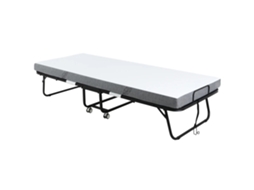 Cama Dobrável Rodas 200x75 Aço Espuma Branca/preta Portátil