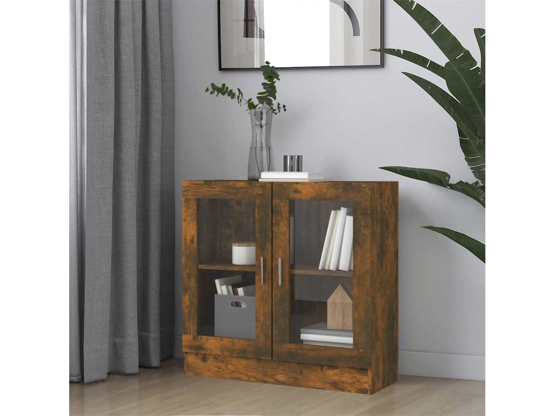 Vidaxl Vitrine 82,5x30,5x80 Cm Derivados De Madeira Carvalho Fumado