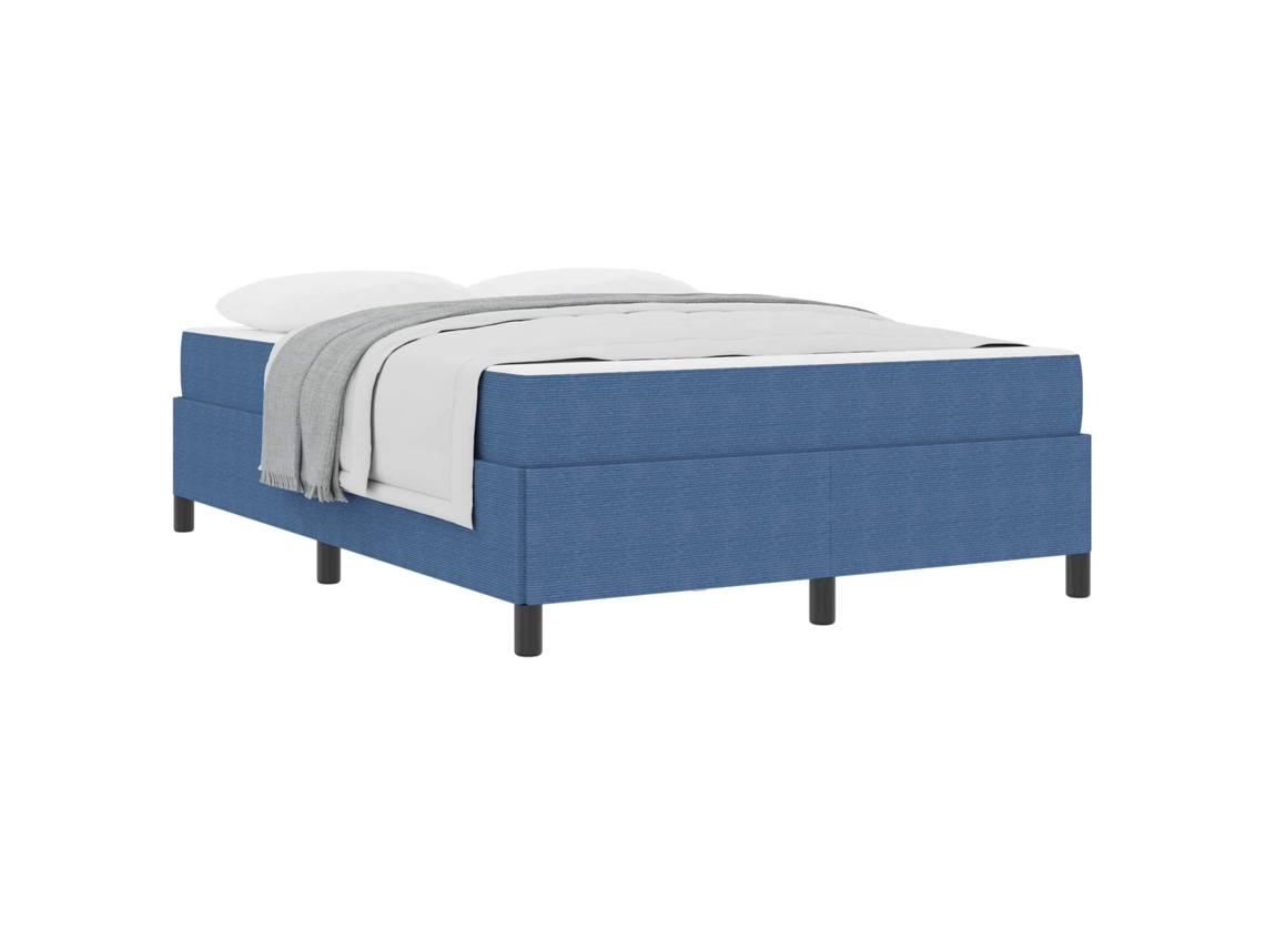 Maison Exclusive - Estrutura Da Cama Com Colchão Azul 160 X 200 Cm Tecido