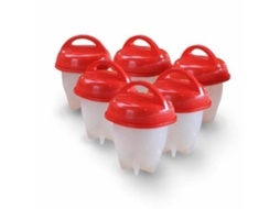 SHA 6 Pcs - Egglettes série ovo fogão ovos cozidos sem casca Copos de ovo de silicone antiaderentes vermelhos S/MARCA