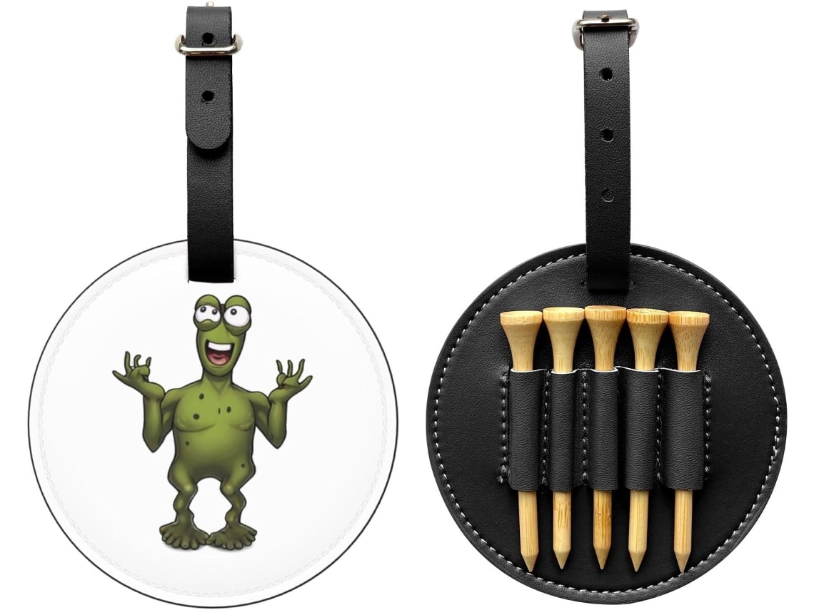 Bolsa para Tees de Golfe Naughty Frog, Preta, Fácil de Transportar | S/MARCA