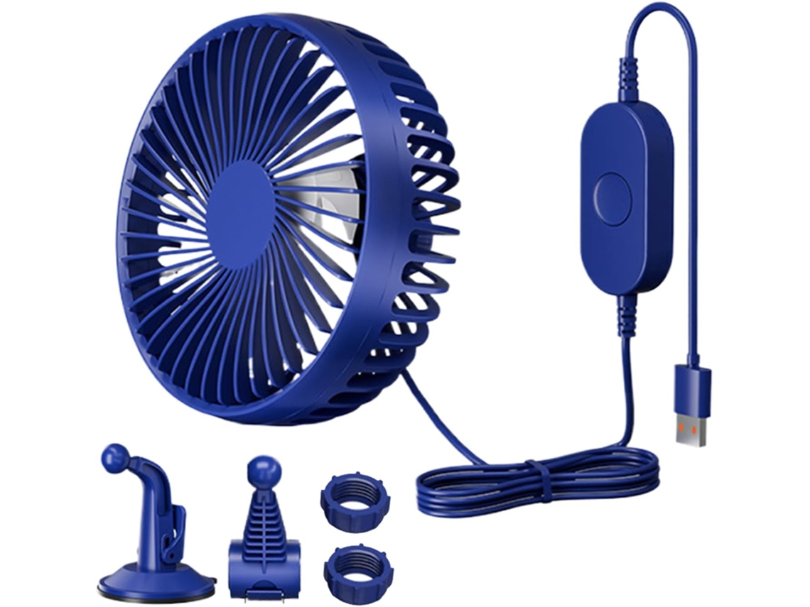 Ventilador USB para carro, silencioso e potente.