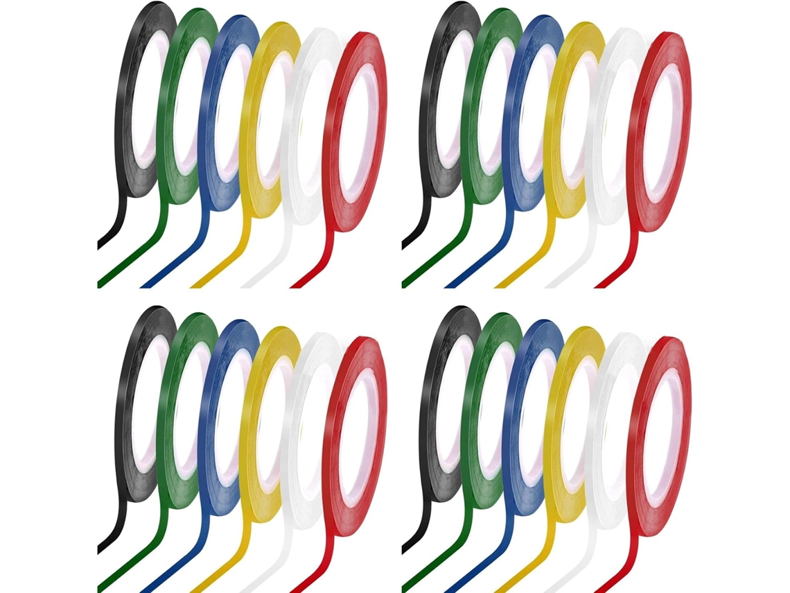 24 rolos de fita adesiva fina para Quadro preto 3mm 1/8, fita adesiva certificada para Quadro branco, fita isolante, 33 metros