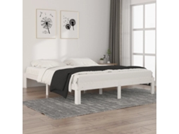 Vidaxl Estrutura De Cama 160x200 Cm Pinho Maciço Branco
