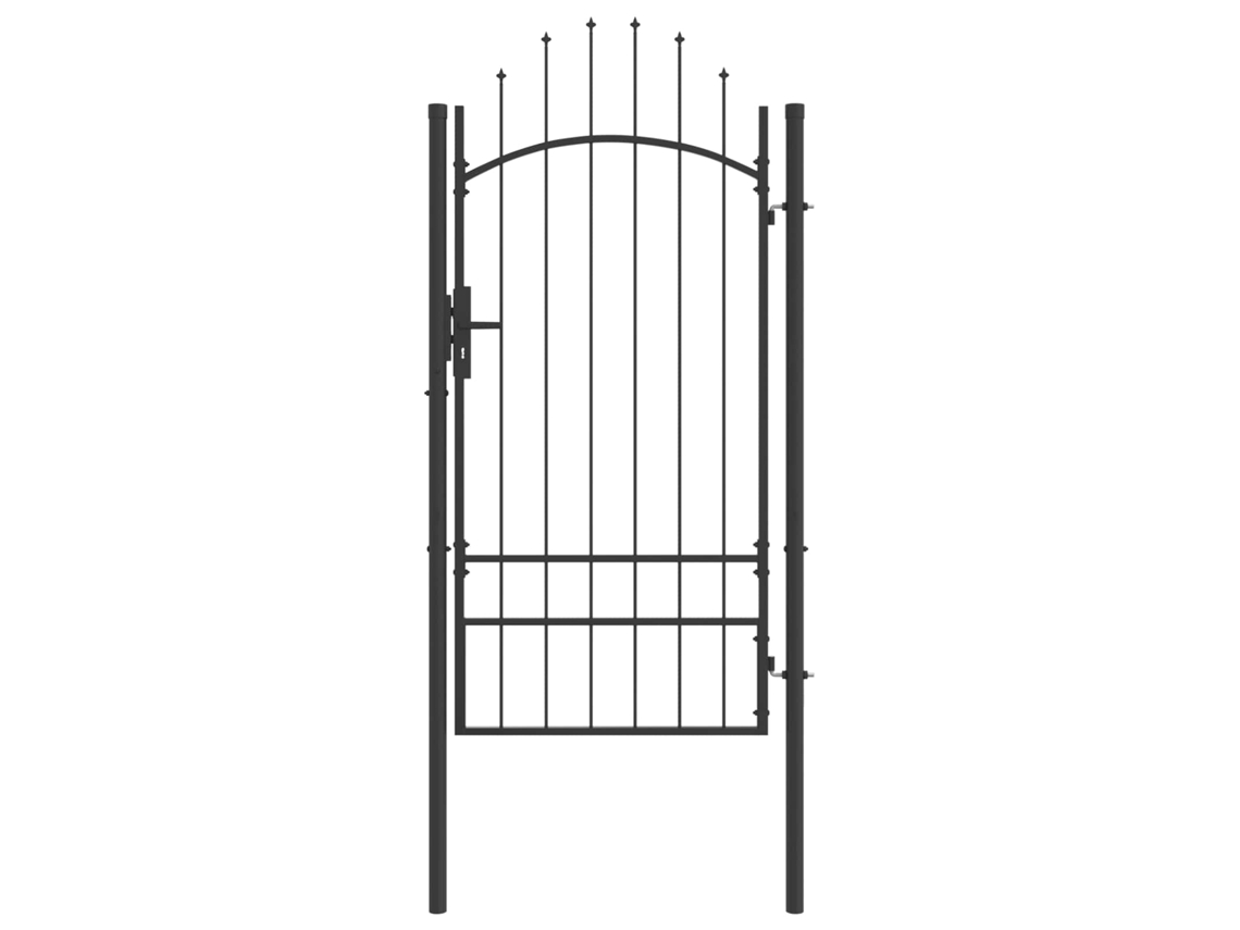 Vidaxl Portão De Jardim Woerden 200 X 100 Cm Aço Cinzeto Trancável