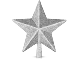 1 Pacote de Enfeite de Árvore de Natal Estrela de 6 Pol. Decoração de Árvore de Natal Brilhante para Decoração de Festas Prata 6 Polegadas
