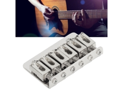 Ponte Fixa de Ferro para Guitarra Elétrica de 6 Cordas, Modelo Hardtail Top Loader, na Prata AQUAFORGE