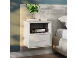 Vidaxl Mesa De Cabeceira Montagem Na Parede Cinzento Cimento