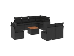Garden Sofa Set, Garden Sofa Sets Vidaxl Preto Rattan / Vime (n/a)
