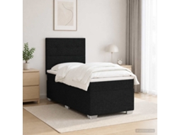 Vidaxl Cama Box Spring Com Colchão Preto 90 X 190 Cm Tecido