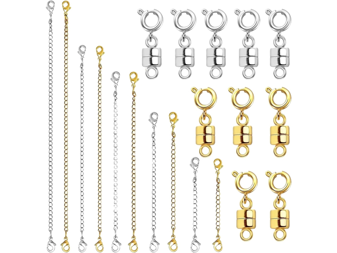 Fecho Magnético Para Colar, 20 Peças, Extensor De Corrente Magnético
