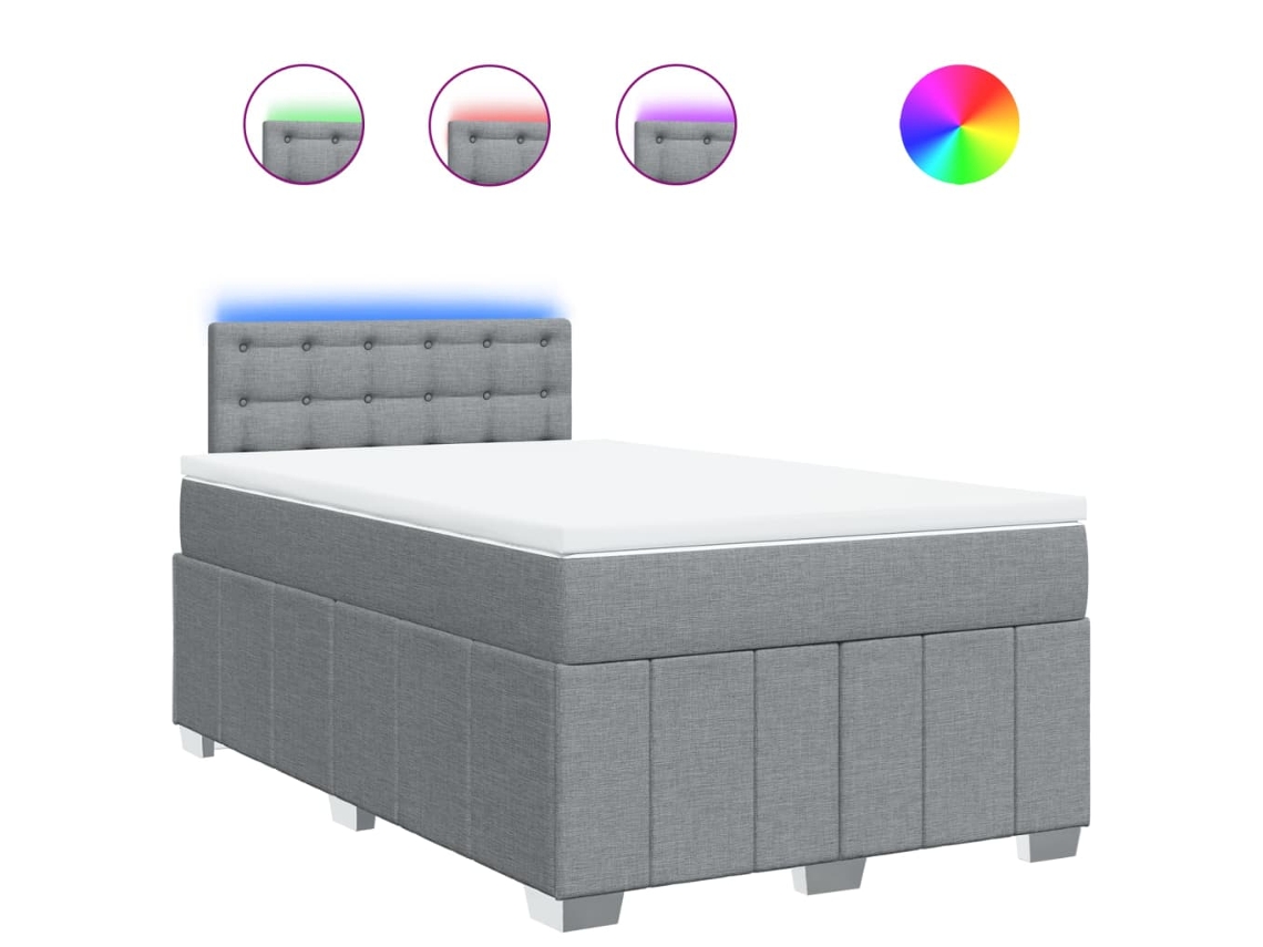 Box Spring Bed, Box Spring Beds Vidaxl Cinzeto Tecido (120 X 200 Cm)