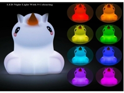 Luminária noturna Lurelia em formato de unicórnio, feita de silicone livre de BPA, recarregável via USB, com controle remoto e sensor de toque, ideal para bebês e crianças.