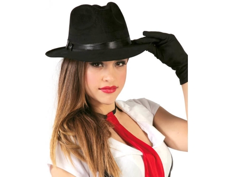 Chapéu  Gangster Preto De Pano (Tam: Tamanho Único)