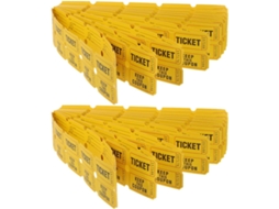 400 Bilhetes Amarelos Para Rifa, Rolos De Bilhetes Numerados Duplos Para Jogos, Festas,