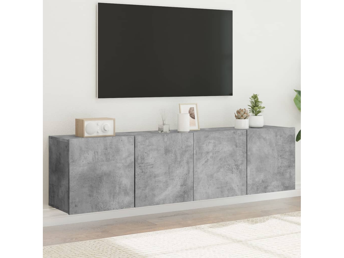 Móveis De Parede Para Tv 2 Pcs 80x30x41 Cm Cinzento Cimento Lovely Home