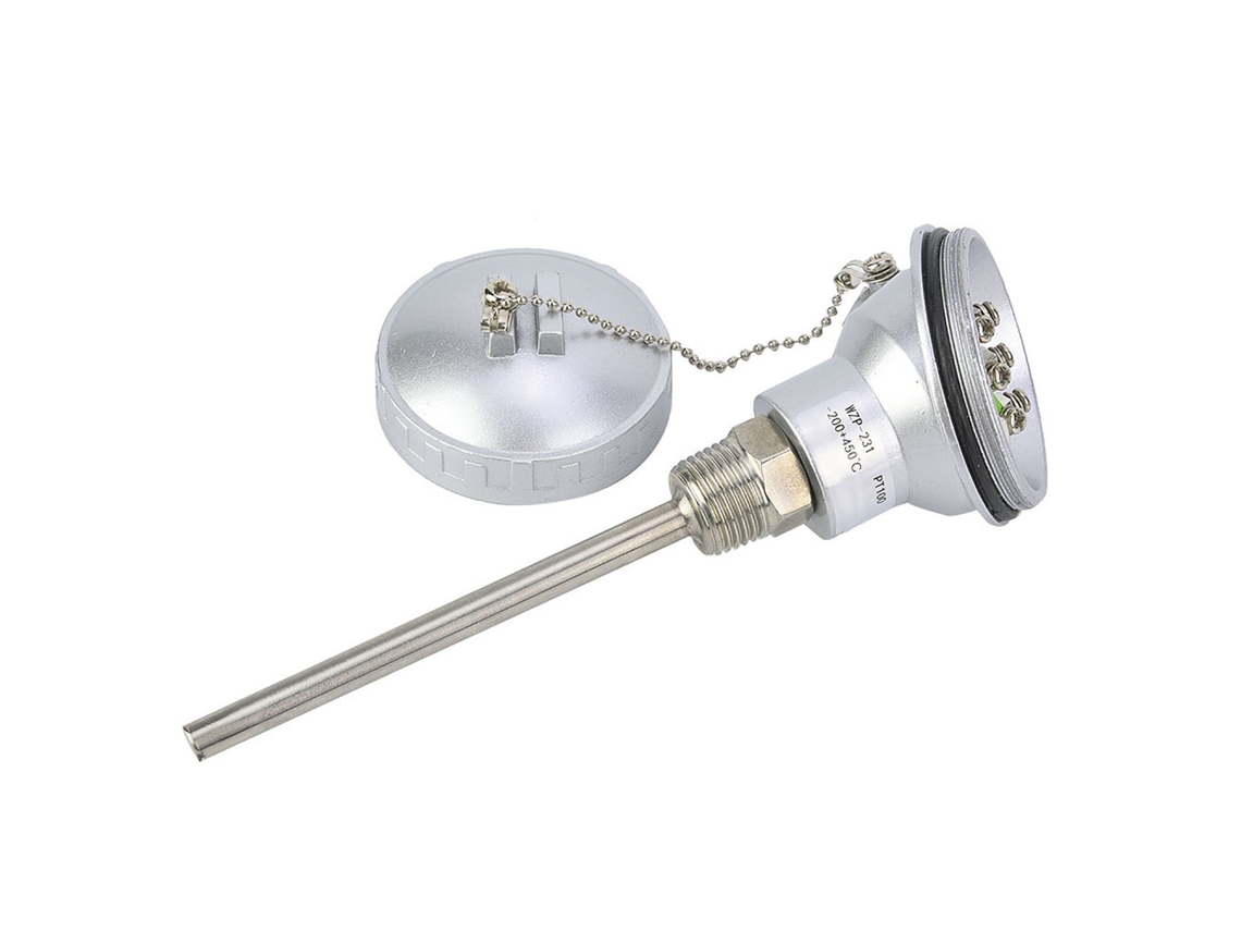 Sonda De Temperatura Rtd Pt100 Laxiscreed Com Rosca 1/2" Npt E Cabeça Termopar