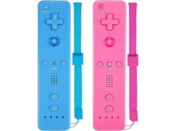 Conjunto De 2 Controles Sem Fio Clássicos Compatíveis Com Wii E Wii U, Com Capa De Silicone E Alça De Pulso Hengjian (rosa E Azul)