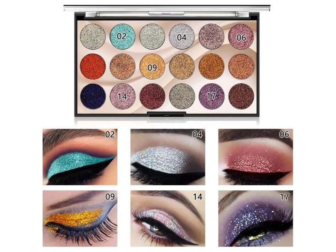 Paleta De Sombras Para Pálpebras Brilhantes 18 Cores, Paleta De Maquiagem Brilhante À Prova Dágua, Sombra Para Pálpebras