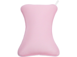 Almofada de banheiro com ventosas (2 peças), fibra de poliéster rosa