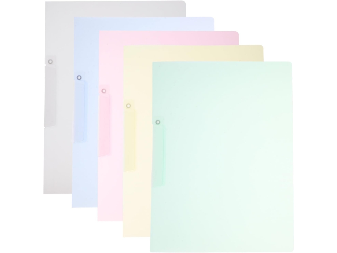 Conjunto De 5 Pastas Plásticas Transparentes A4 Com Divisórias Deslizantes Para Arquivamento De Documentos, Organizador Gokoco