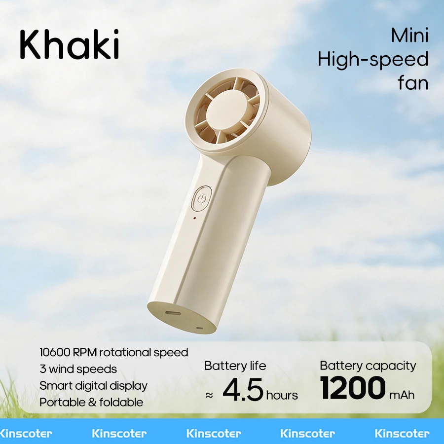 Ventilador Portátil Recarregável, 1200 Mah, 3 Velocidades MDUG