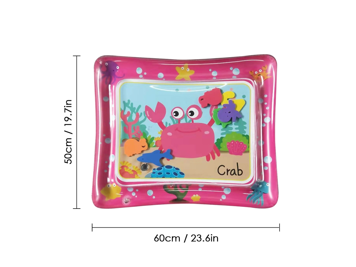 Mali tapete de Água Infantil Colorido 50x60cm para Brincadeira e Tummy Time Rosa