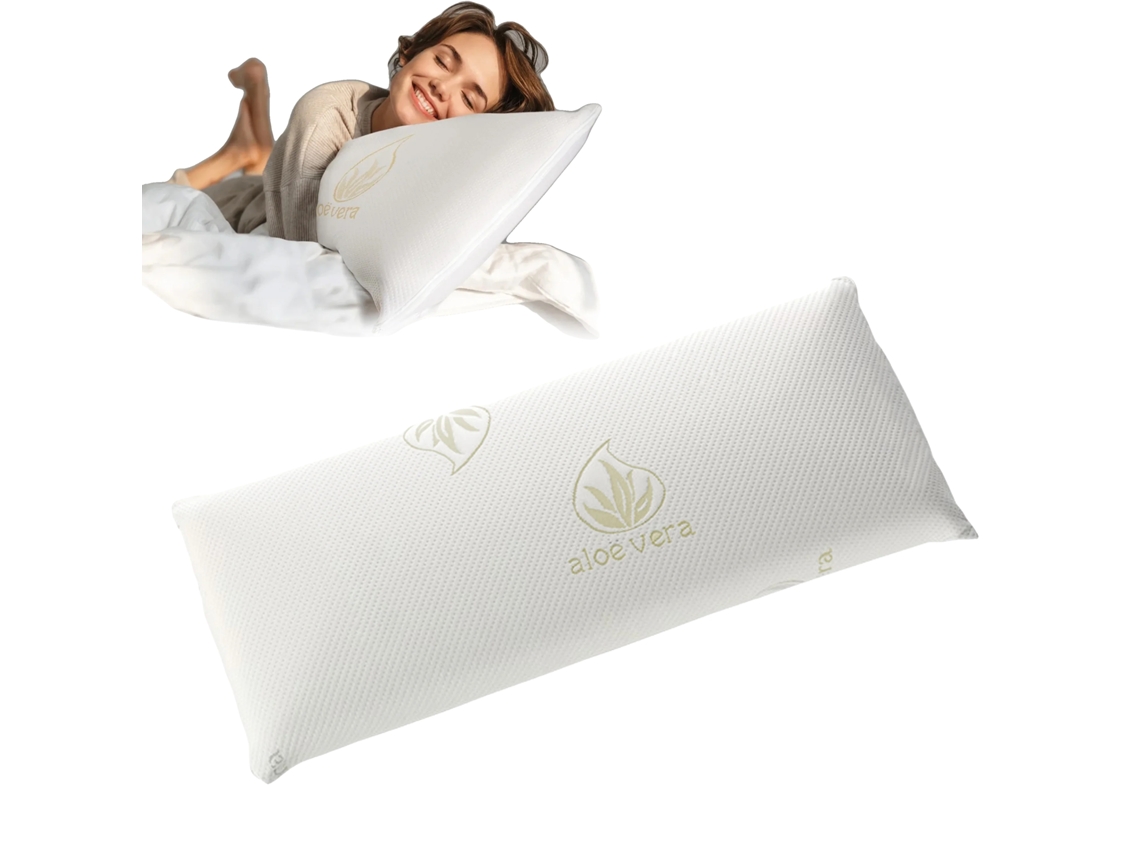 Travesseiro De Fibra Oca, Capa De Aloe Vera, Design Ergonômico, 80 X 40 Cm, 6 Unidades + Economia-b