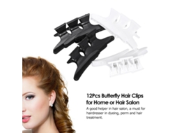 2026 12 Pcs Pinzas de Pelo Mariposa de Plástico Clips de Pelo Clavijas Negras Blancas para Salón Peluquería