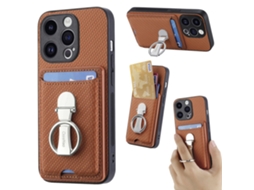 Suporte Casa Textura Fibra Para Iphone 14 Pro Castanho