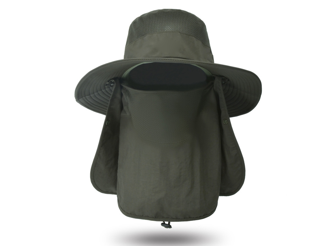 Chapéu De Sol Com Flap Removível Aba Larga Protetor Solar